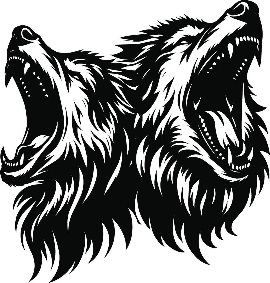 Silhouette Alpha Wolf Head Available on EPS File vector