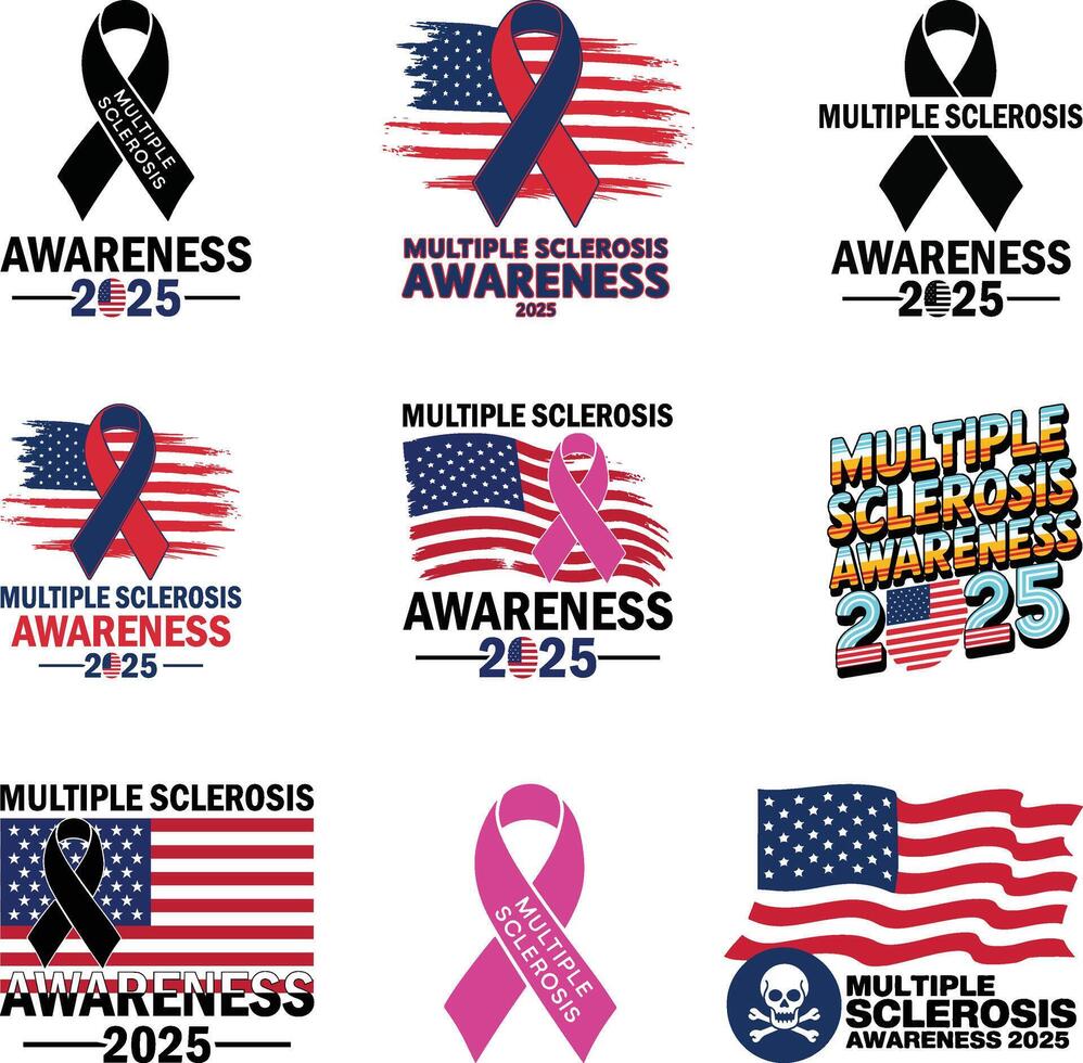 Multiple Sclerosis Awareness 2025 Multiple Sclerosis A T-shirt Designs vector