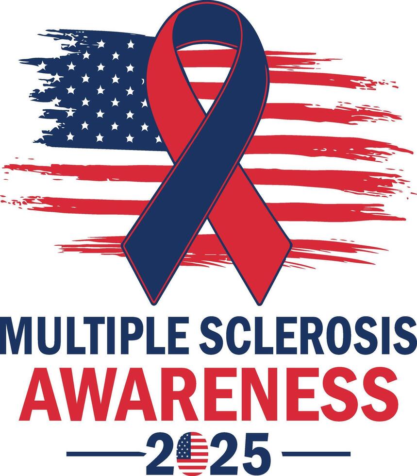 Multiple Sclerosis Awareness 2025 Multiple Sclerosis Awareness 2025 Tshirt Designs, MS Awareness illustration vector