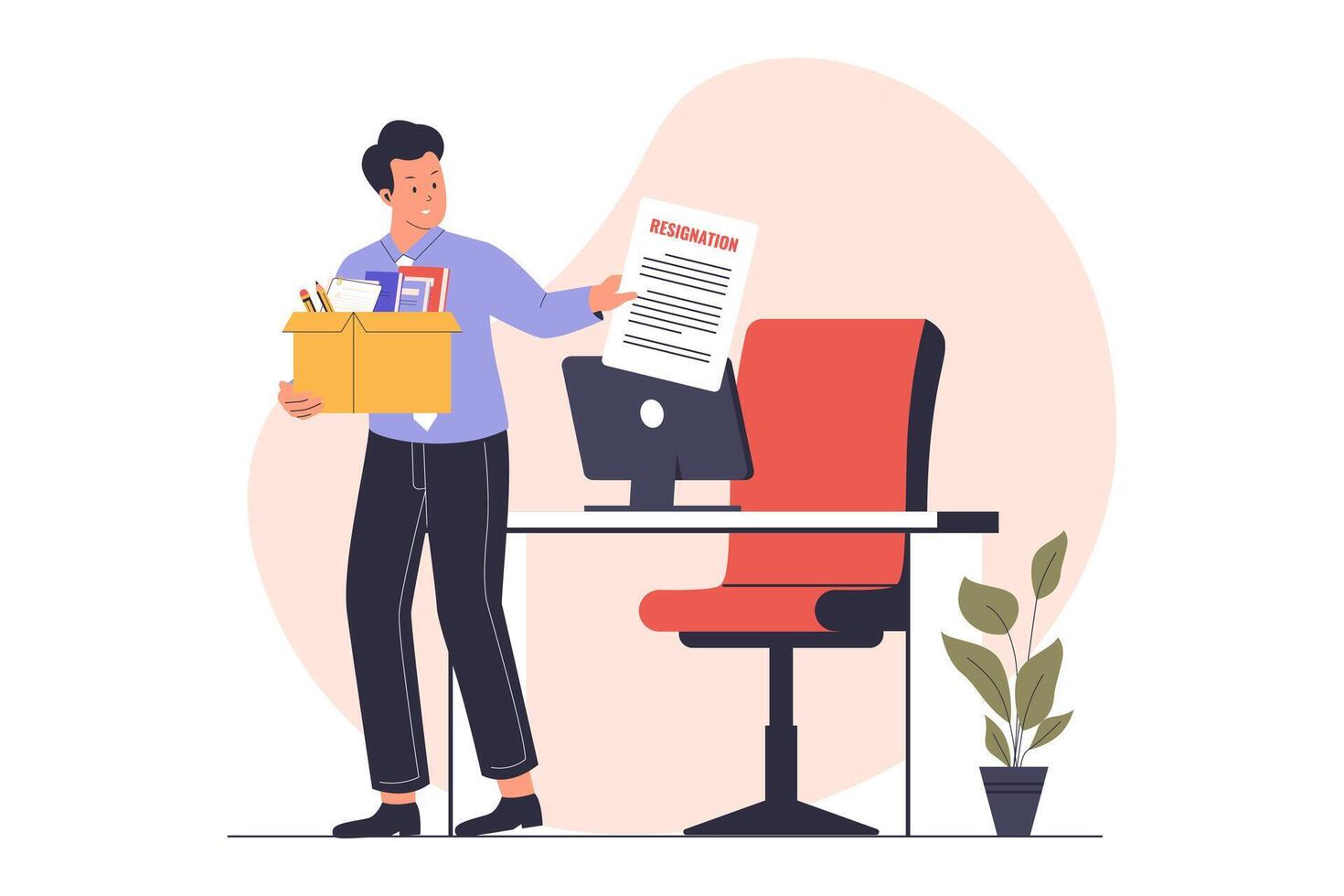Job resignation illustration vector