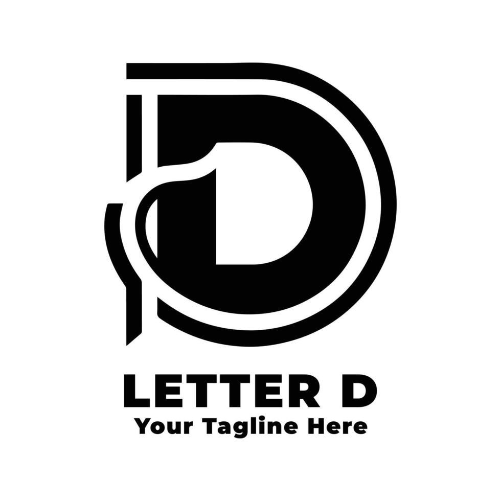 Simple Letter D Logo Illustration Silhouette vector
