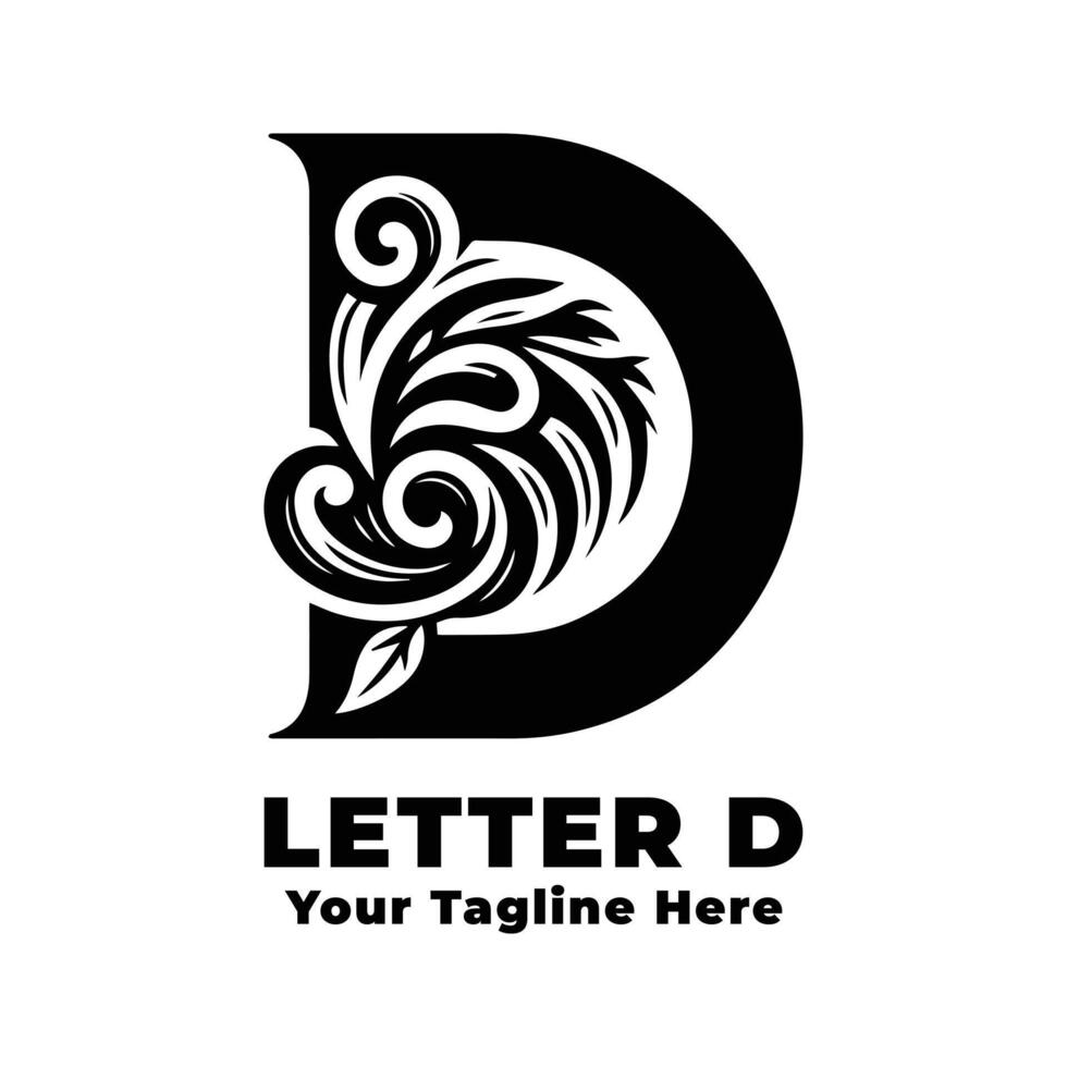 Letter D Simple Logo Design Illustration vector