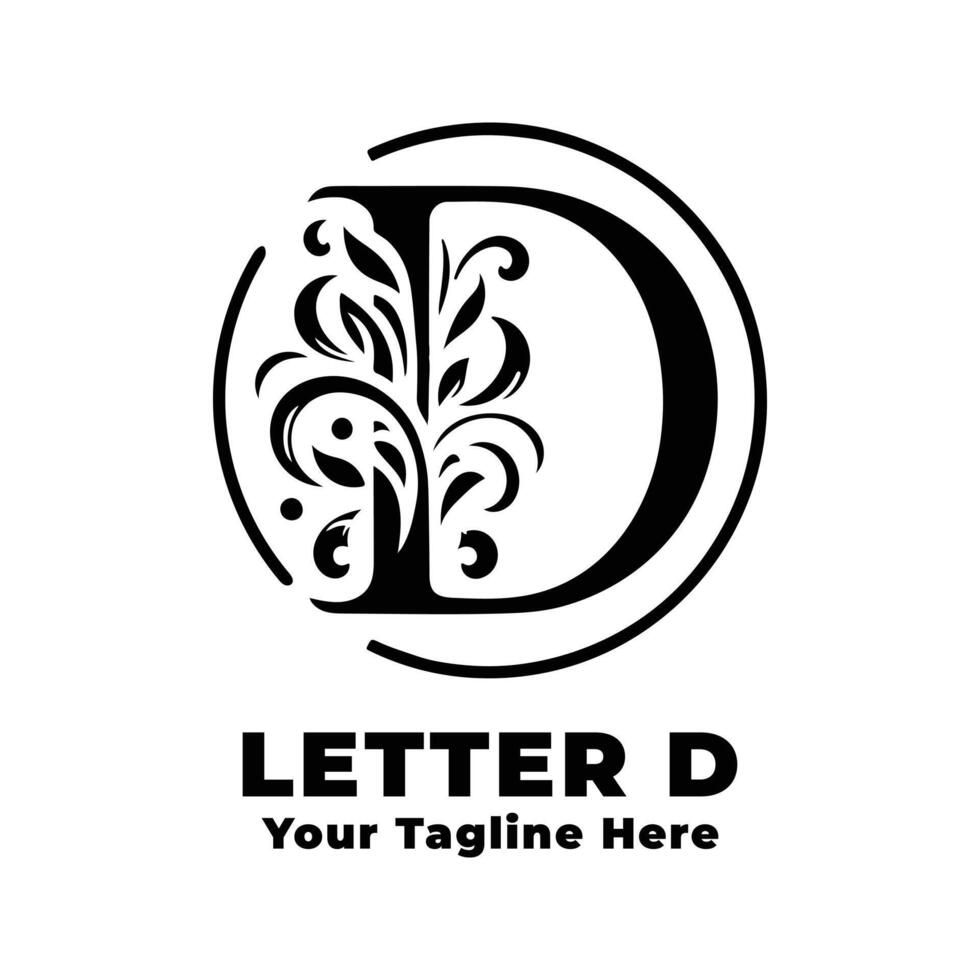 Simple Letter D Logo Illustration With Flat Background vector