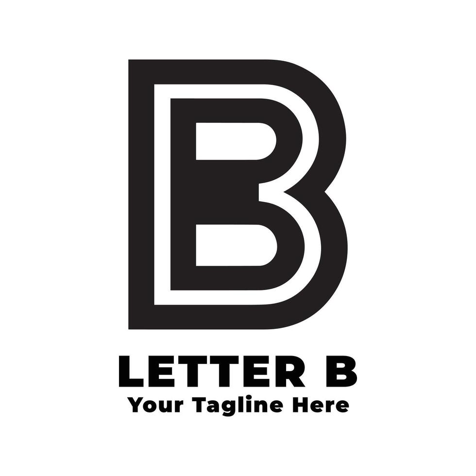 Letter B Simple Logo Silhouette Illustration vector