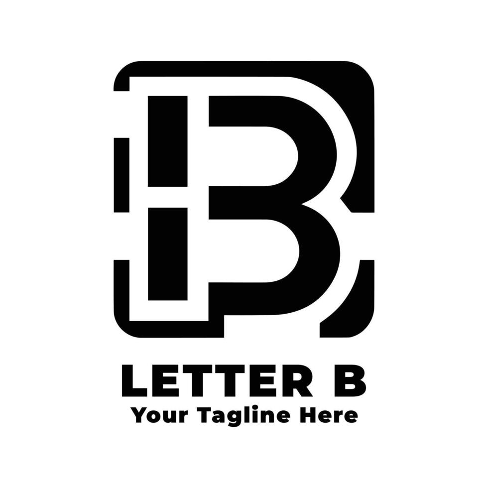 Logo Simple Letter B Design Silhouette vector