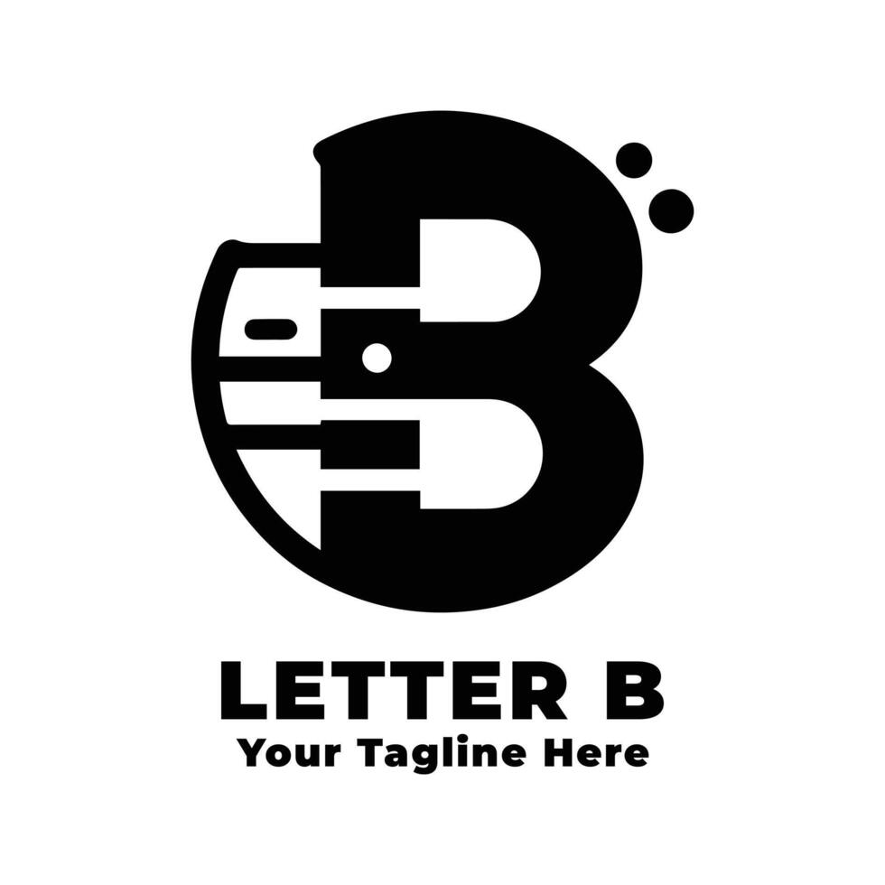 Simple Logo Letter B Illustration With Flat Background vector