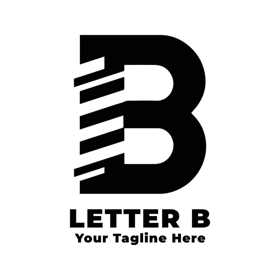 Simple Logo Letter B Design Silhouette vector