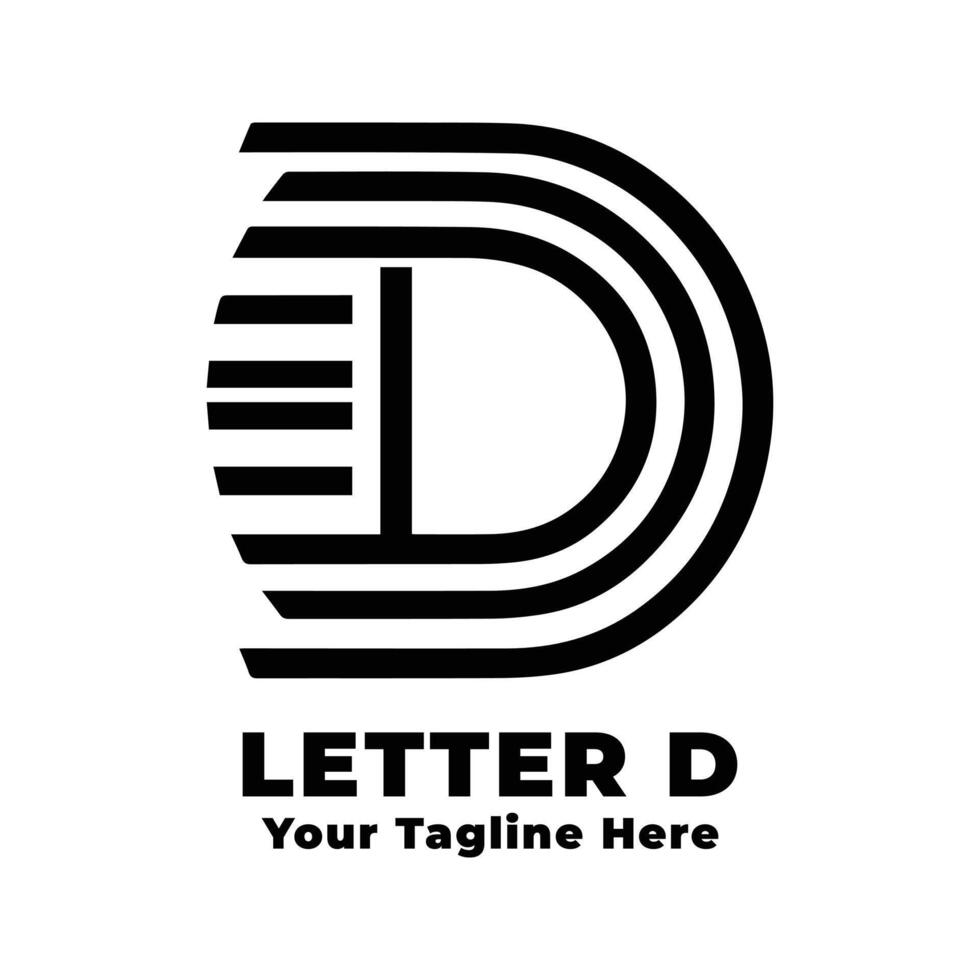 Letter D Logo Simple Illustration Silhouette vector