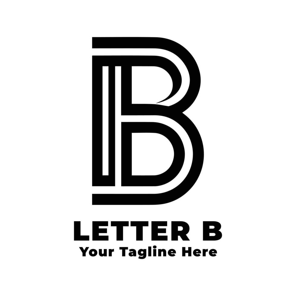 Letter B Simple Logo Design With Flat Background vector