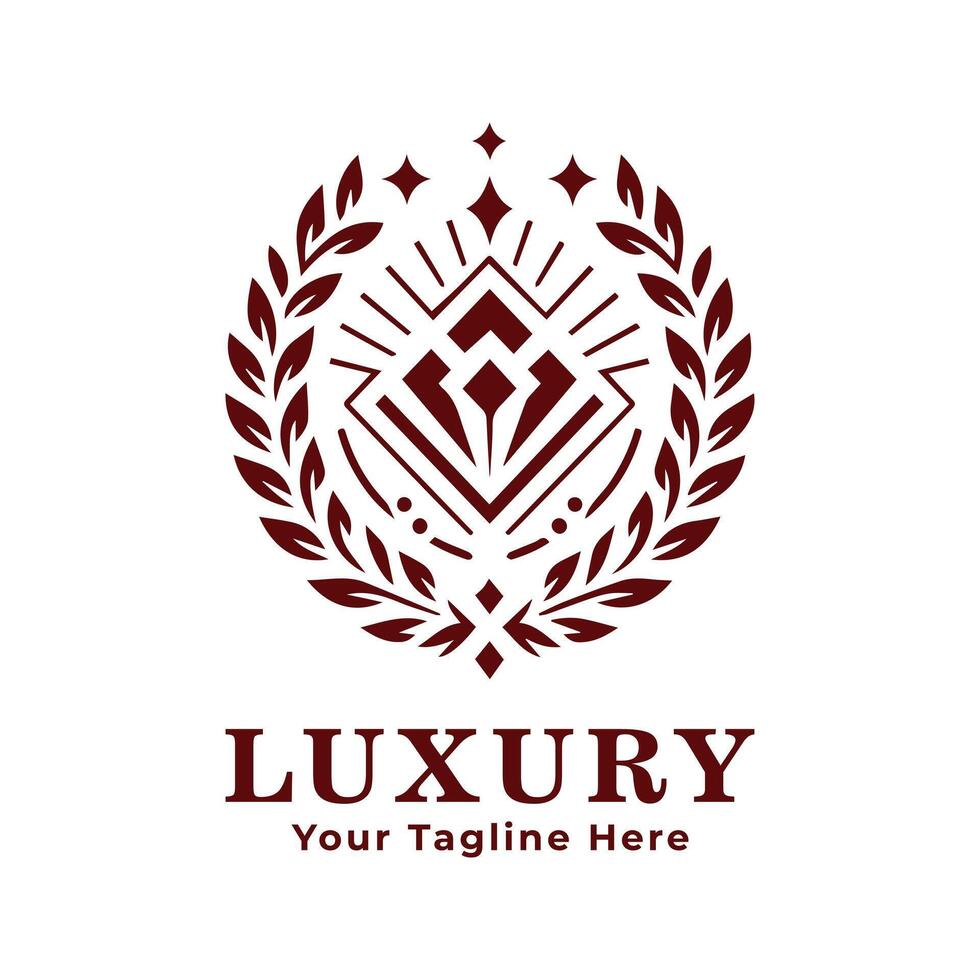 Logo Simple Luxury Design With Maroon Concept vector
