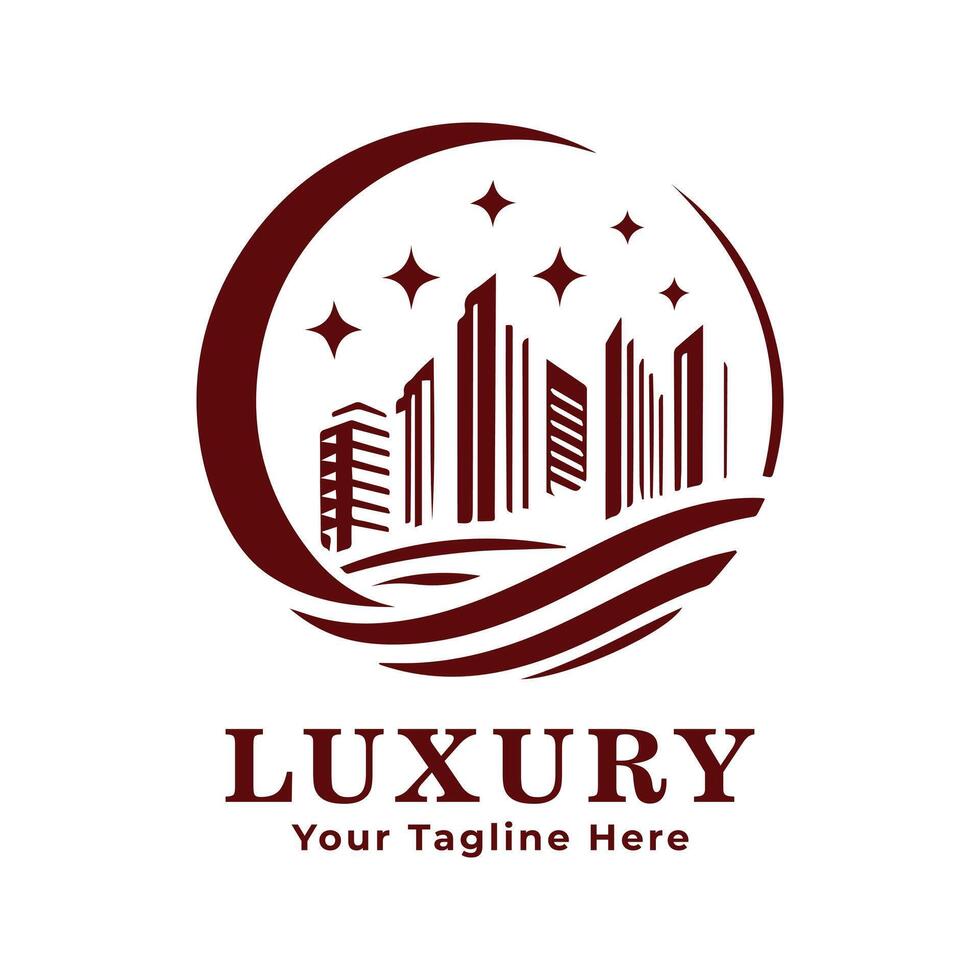 Simple Logo Luxury Illustration With Maroon Concept vector