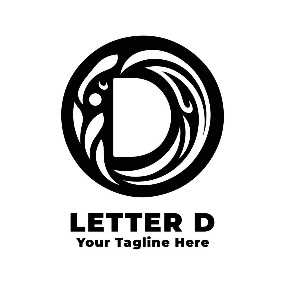 Letter D Simple Logo Illustration With Flat Background vector