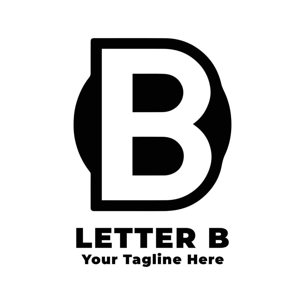 Simple Letter B Logo Design With Flat Background vector