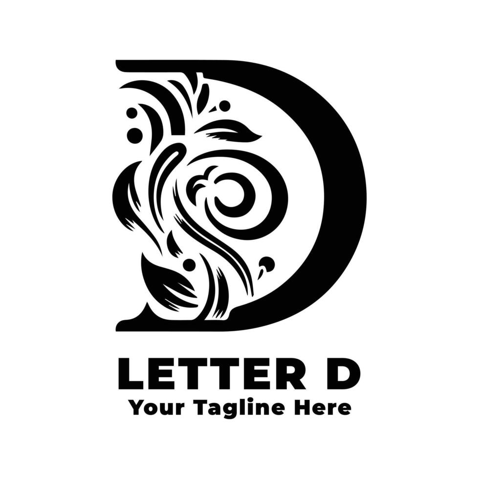 Logo Letter D Simple Illustration Silhouette vector