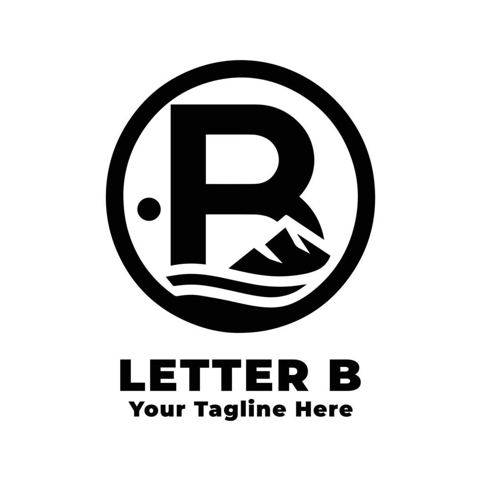 Simple Letter B Logo Illustration With Flat Background vector