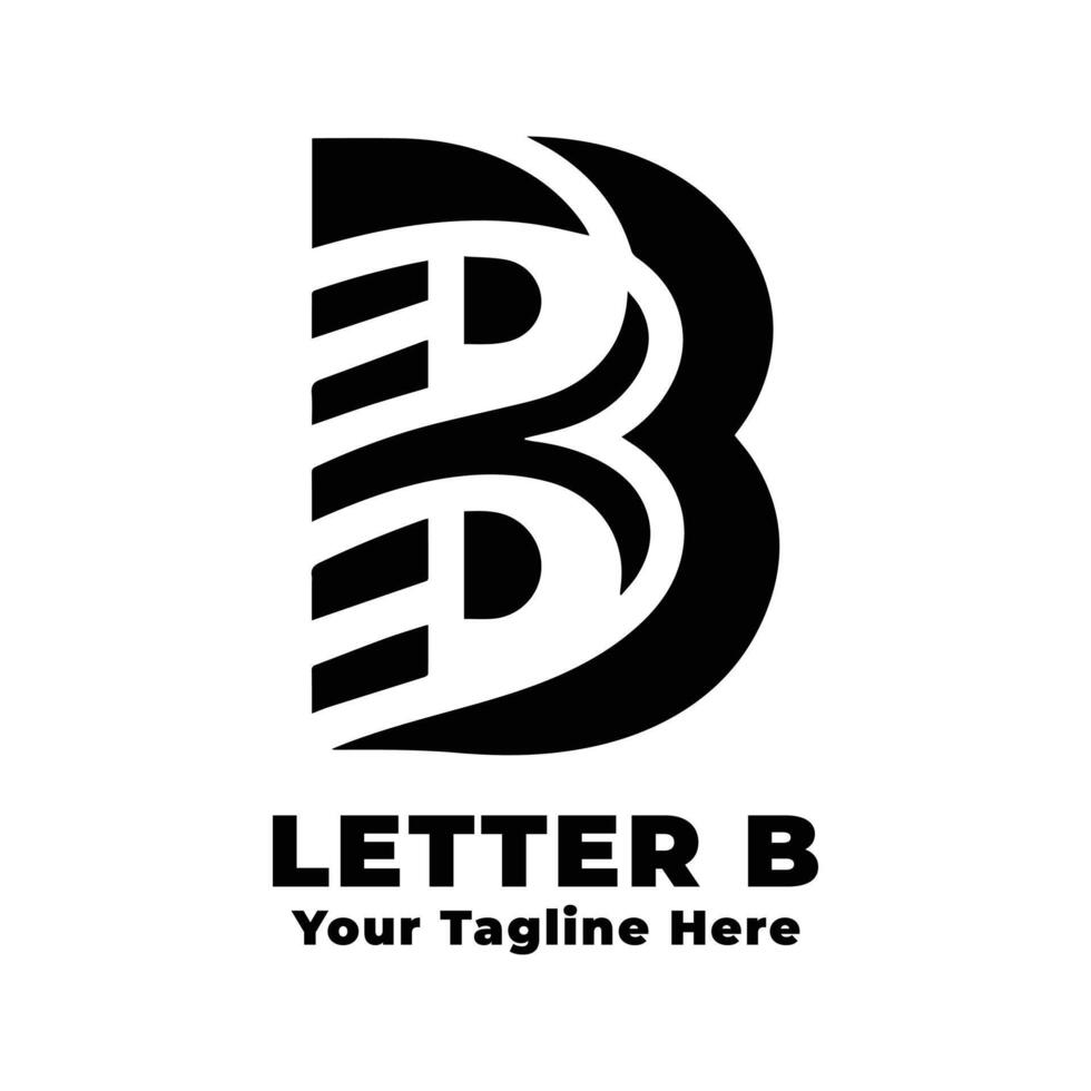 Letter B Logo Simple Silhouette Illustration vector