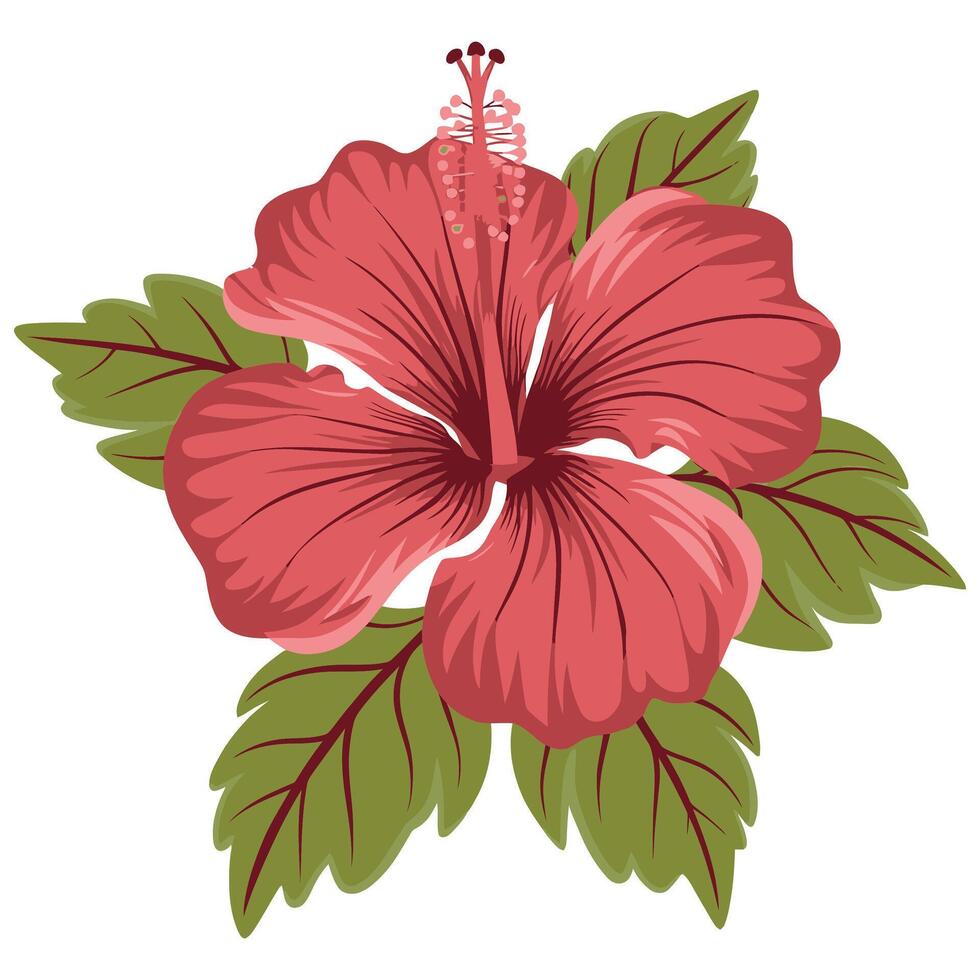 Simple Hibiscus Design for Digital and Print. vector
