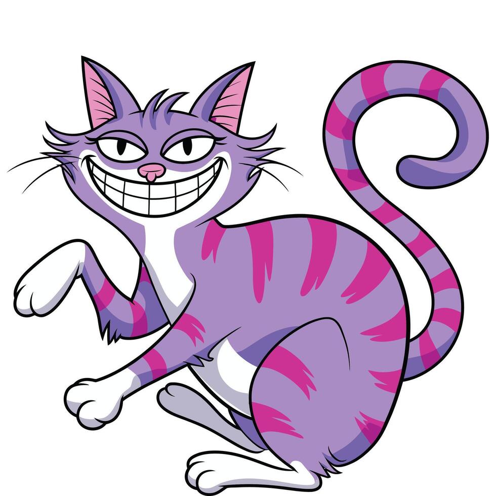 A cartoon cat with a smile on its face vector