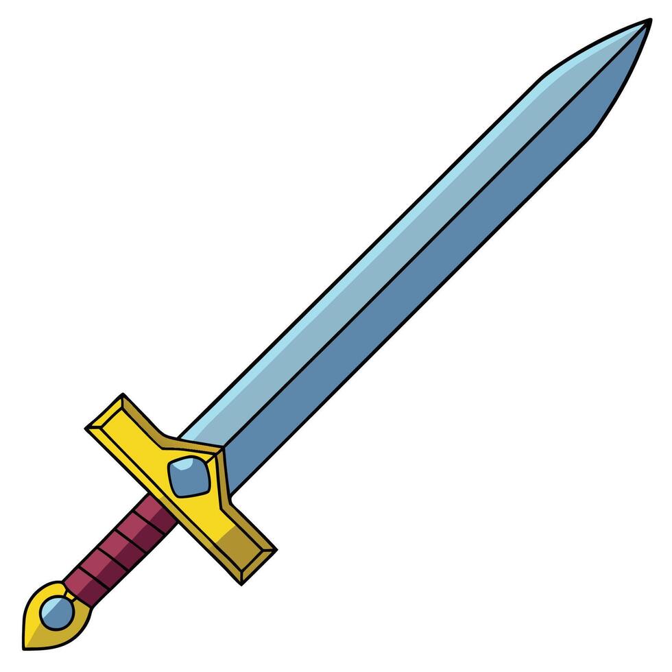 Medieval sword icon vector