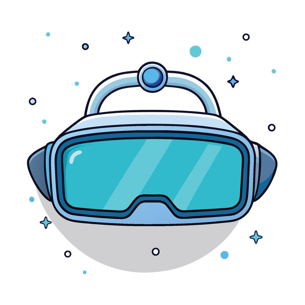 VR helmet. 3D game equipment element vector