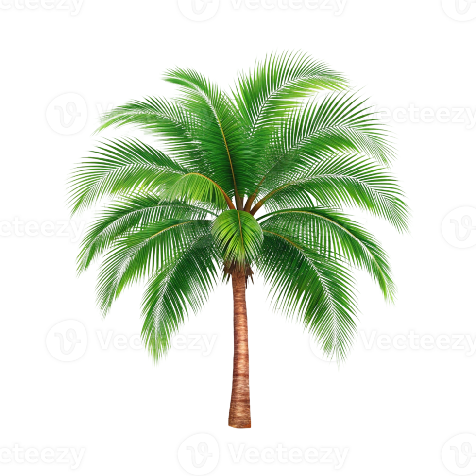 coconut palm tree isolated on transparent background png