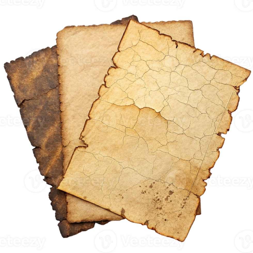 Antique Burnt Paper Textures Enhance Your Historical Designs with Singed Edges and Cracked Surfaces png