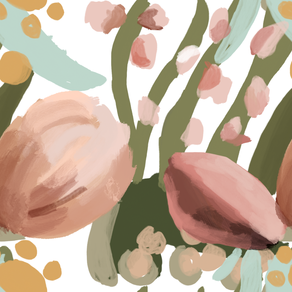 seamless pattern features an abstract floral design in soft pastel tones, combining gentle shades of pink, yellow, green, and blue, Perfect for adding a subtle, home decor, textiles, packaging png