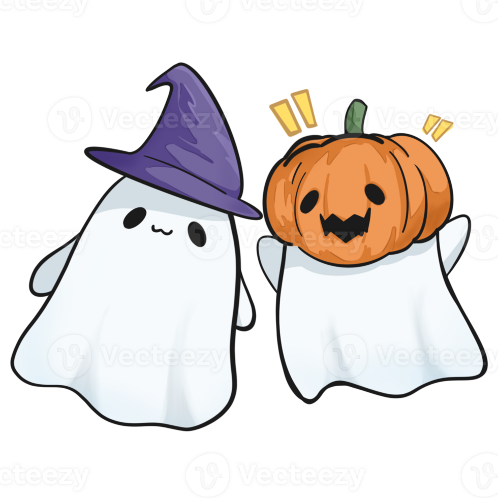 Cute Ghost With His Friend png