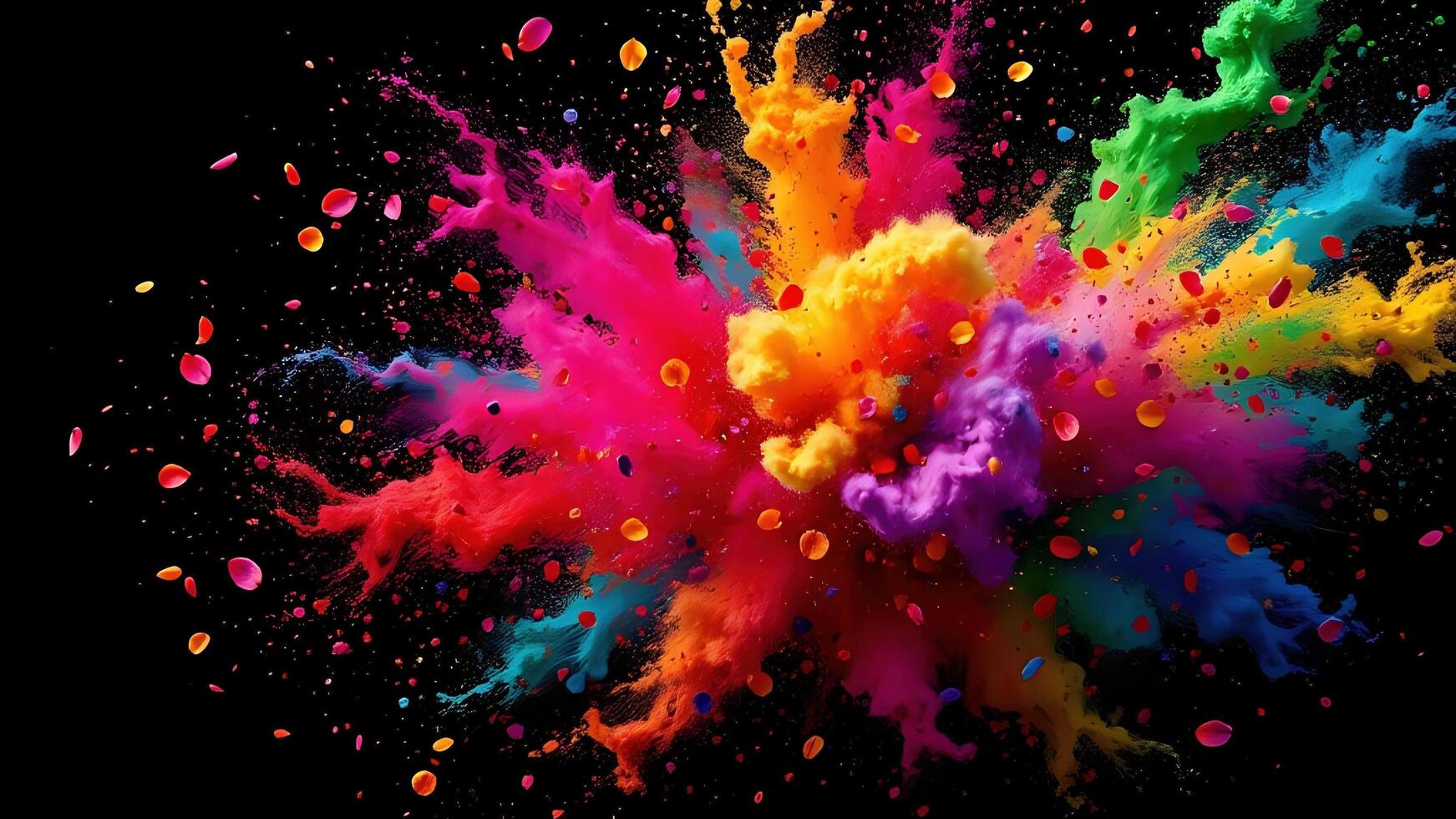High Contrast Color Burst with Bright Festive Pigments photo