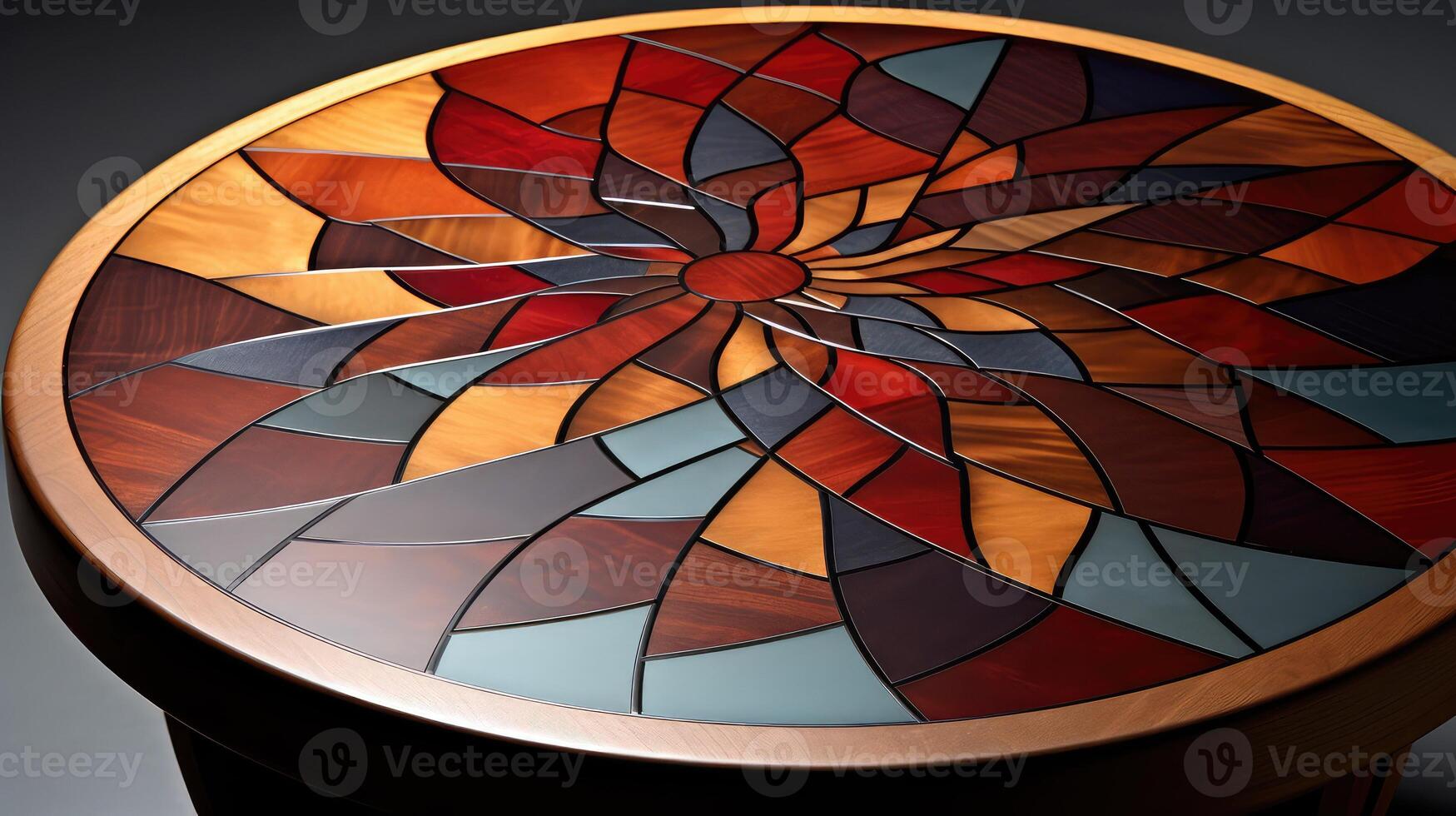 marquetry wood table pattern photo