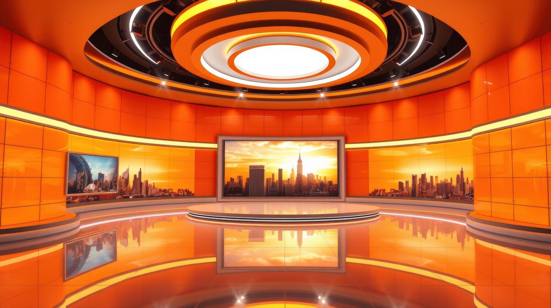 Sleek broadcasting environment with modern design and clean lines photo