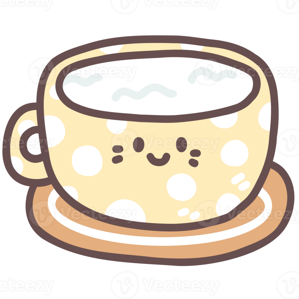 Cute milk cup doodle cartoon hand drawing png