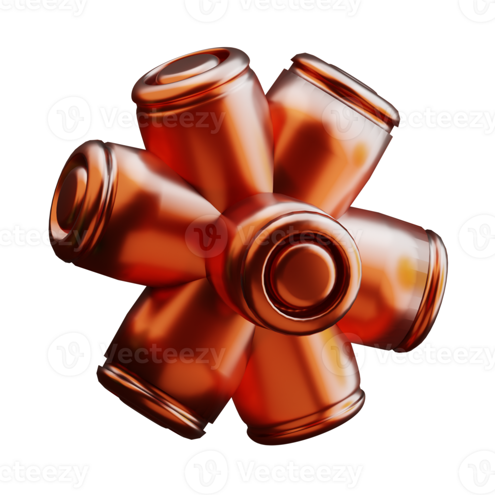 Octagonal Cylinders Shape 3D Icon png