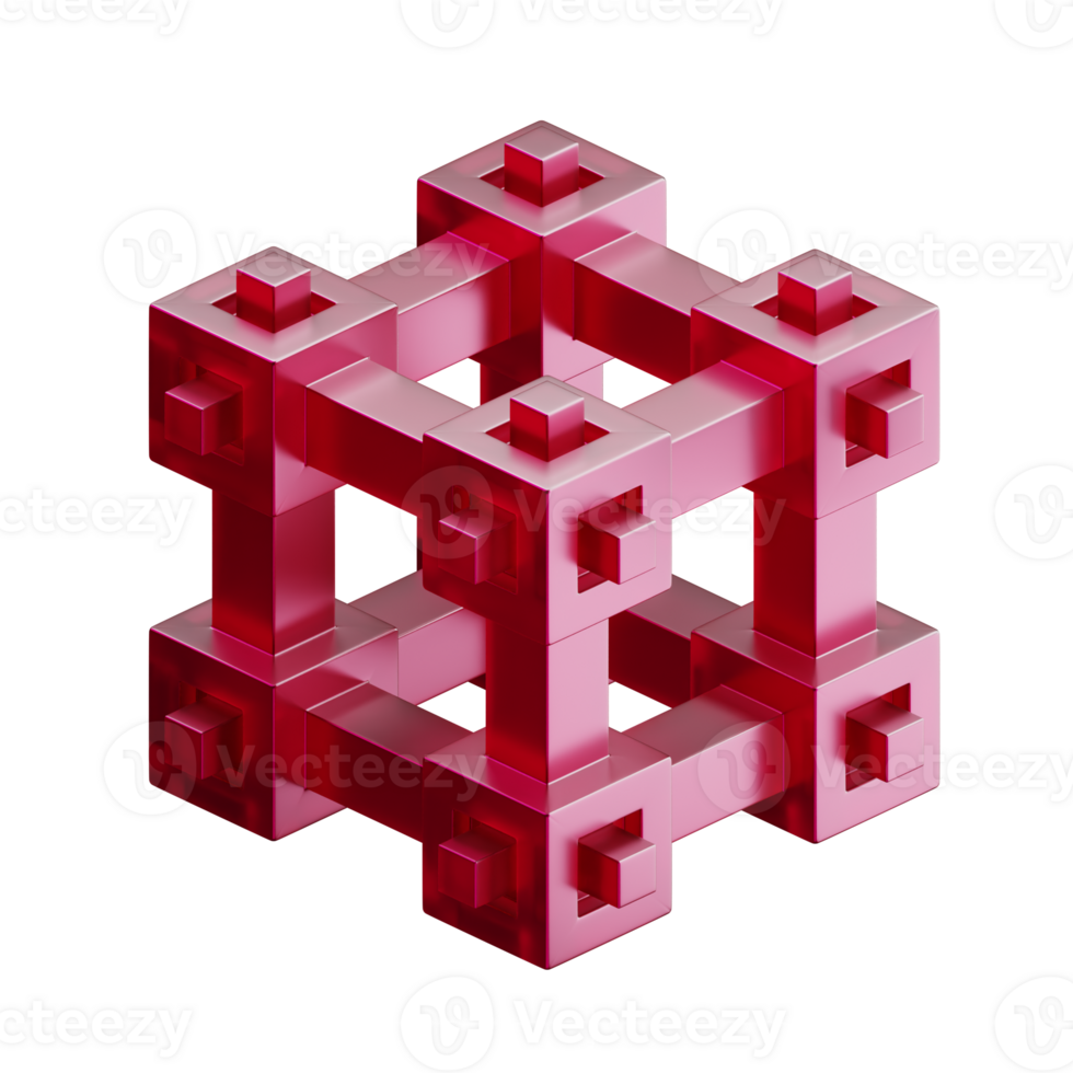 Cube Abstract Shape 3D Icon png