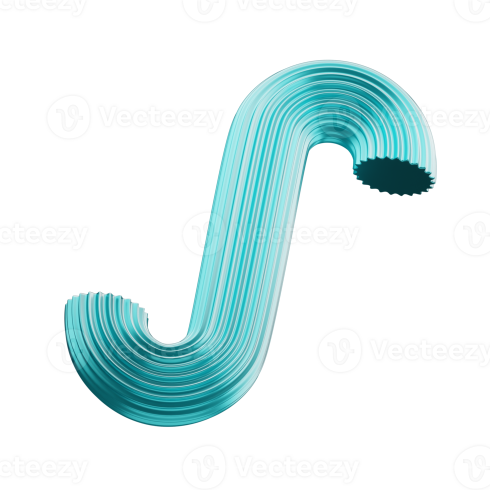 Segmented S Shape 3D Icon png
