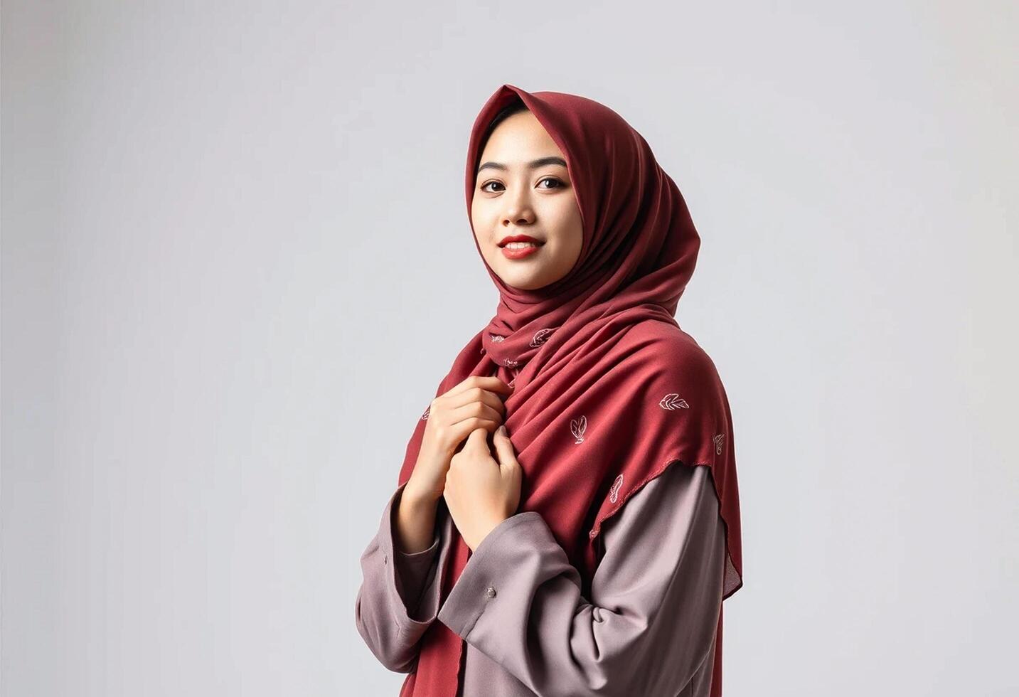 Beautiful young muslim woman wearing hijab photo