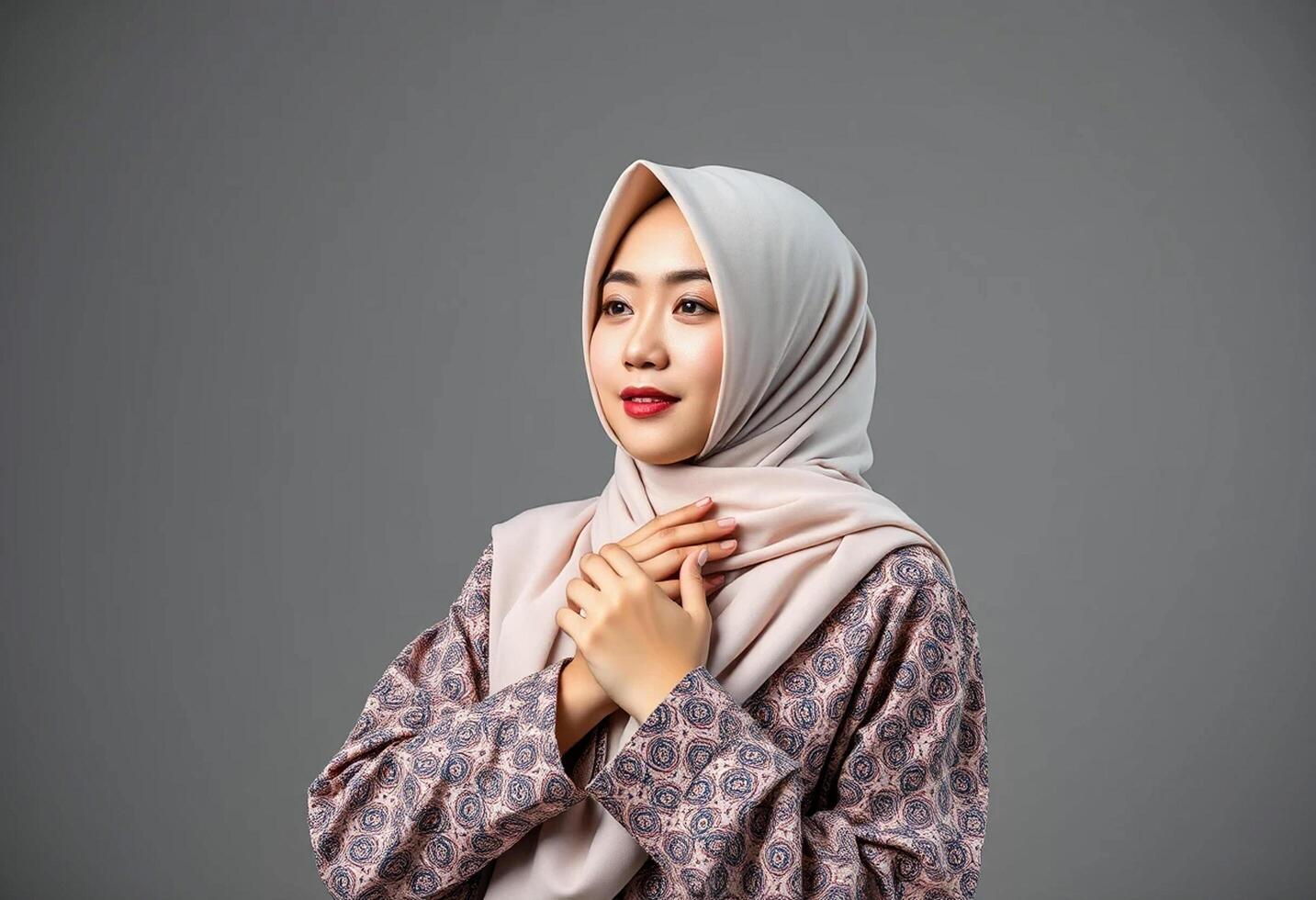 Beautiful muslim woman in hijab photo