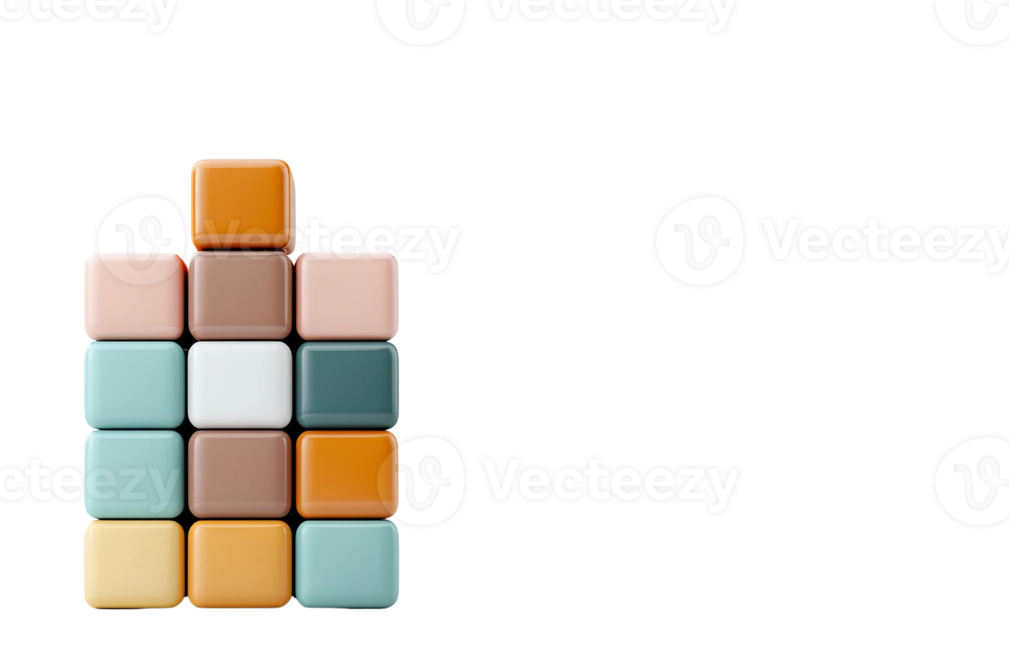Colorful building blocks arranged in tower, showcasing creativity and fun png