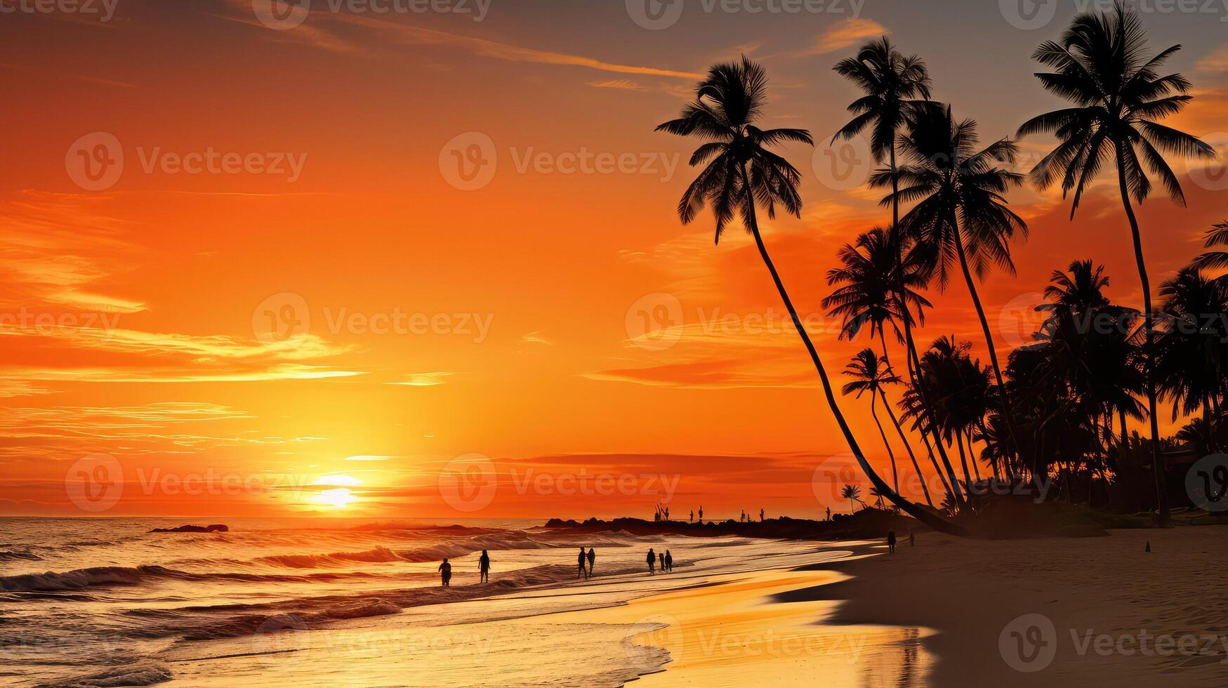 reflection sun orange sky photo