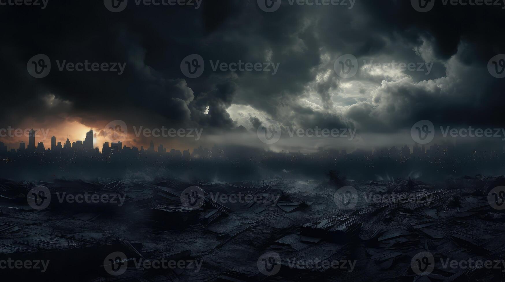 moody dark clouds background photo