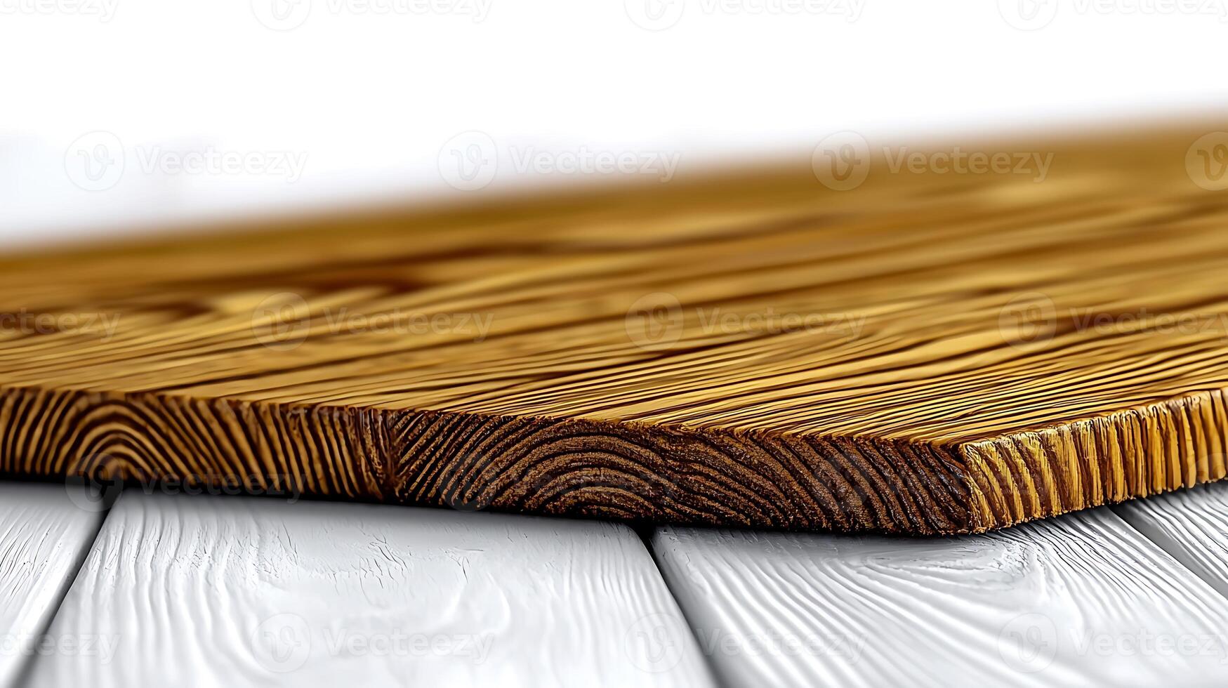 Close-up view of a textured wooden surface with intricate grain patterns on a white background photo
