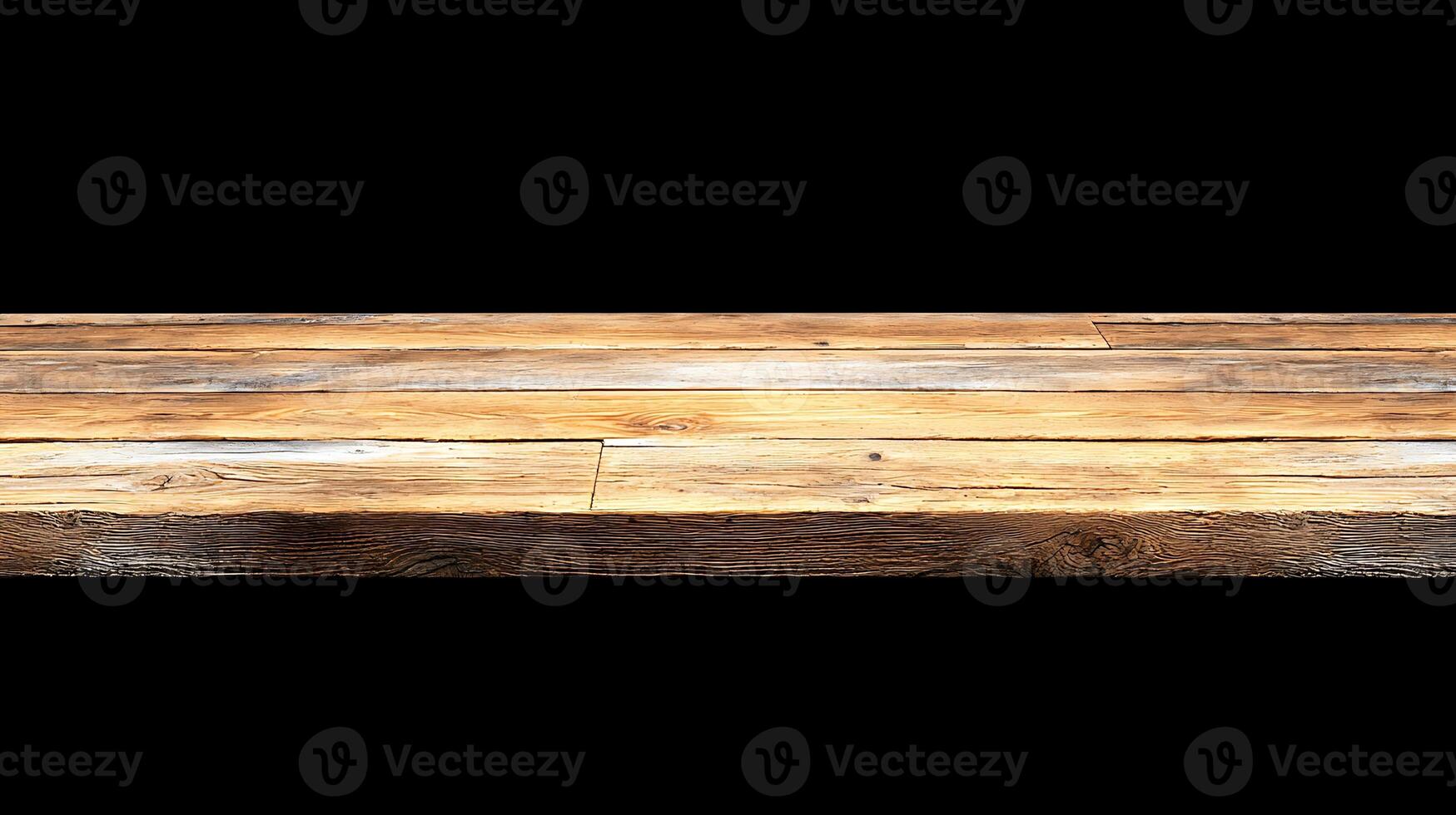 Close-up view of rustic wooden table showcasing natural grain patterns and textures photo