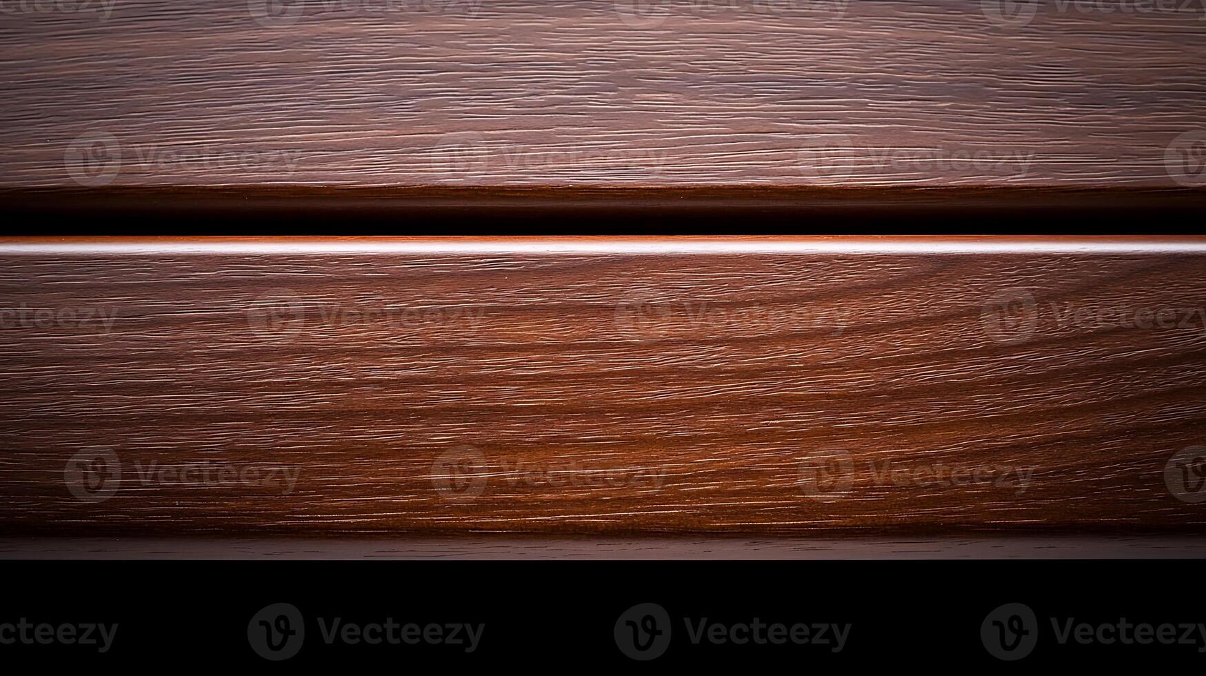 Close-up view of polished wooden surface showcasing rich texture and grain patterns photo