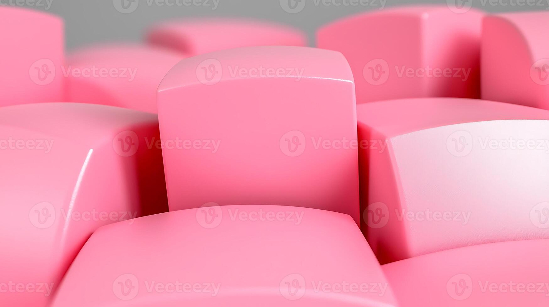 Close-up view of soft pink foam blocks stacked together, creating a playful and vibrant texture photo