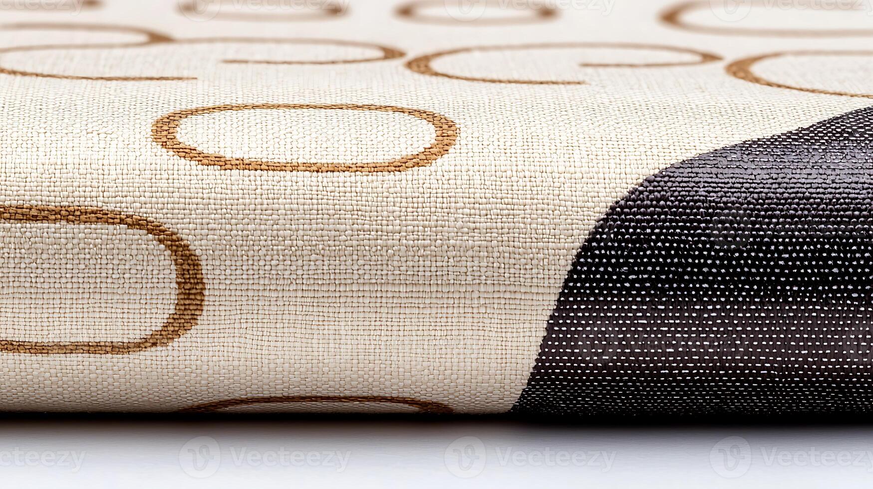 Close-up view of textured fabric showcasing circular patterns and contrasting colors for design use photo