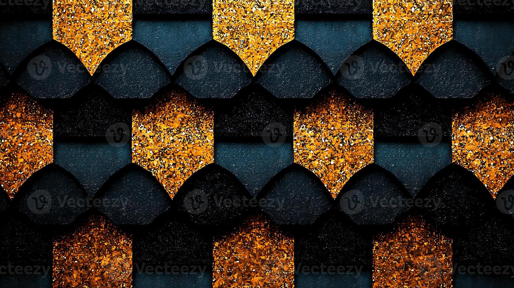 Close-up view of textured roofing tiles in contrasting colors, showcasing craftsmanship and design photo