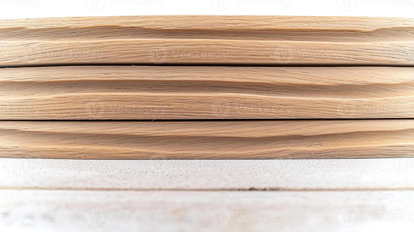 Close-up view of textured wooden planks stacked horizontally, showcasing natural grain patterns photo