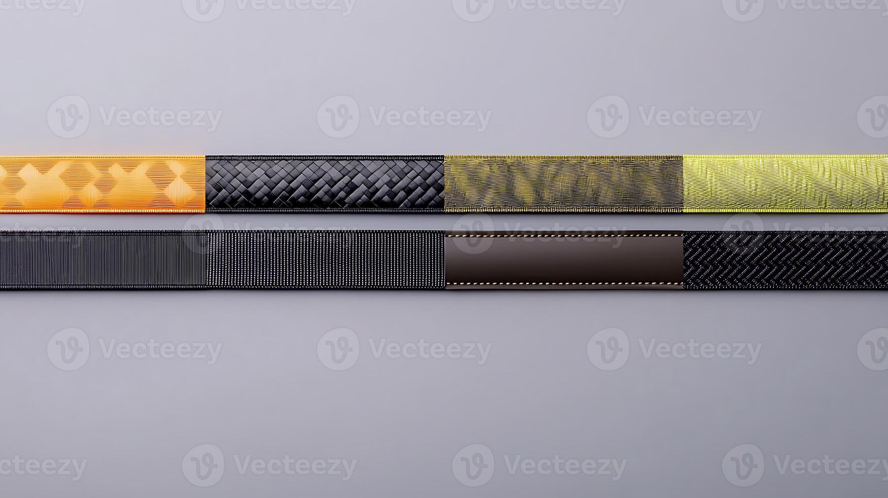 Close-up view of various textured materials showcasing unique patterns and colors photo