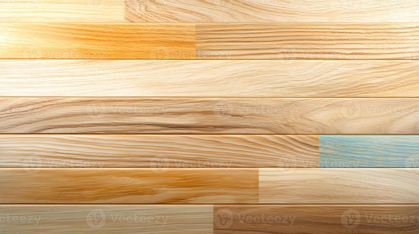 Close-up view of various wooden planks showcasing natural textures and colors for design use photo