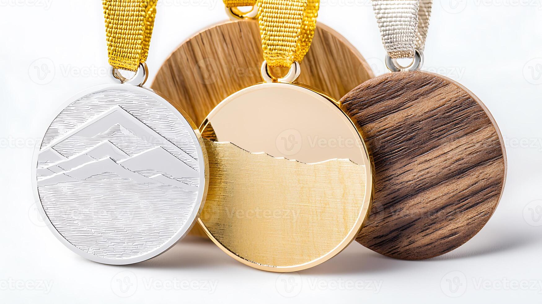 Collection of unique medals showcasing diverse materials and designs, highlighting achievement and craftsmanship photo